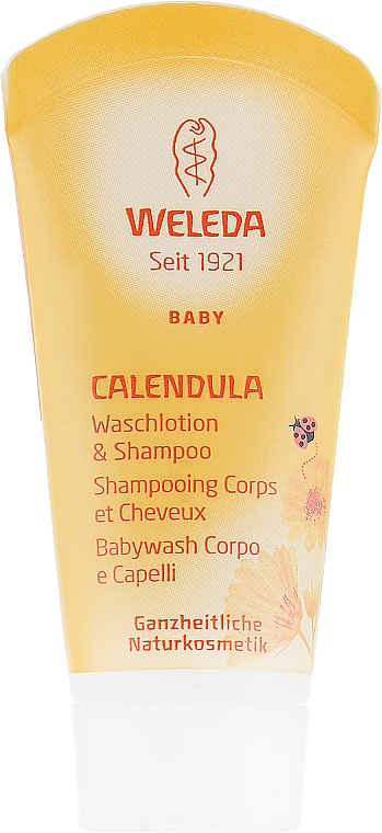 Шампунь-гель для тела и волос, с экстрактом календулы - Weleda Calendula Cleansing Lotion & Shampoo (мини) — фото N1