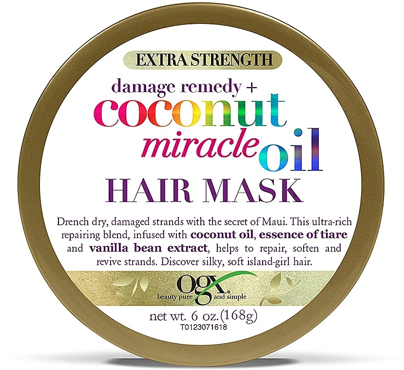 Маска для поврежденных волос с кокосовым маслом - OGX Coconut Miracle Oil Hair Mask — фото N3