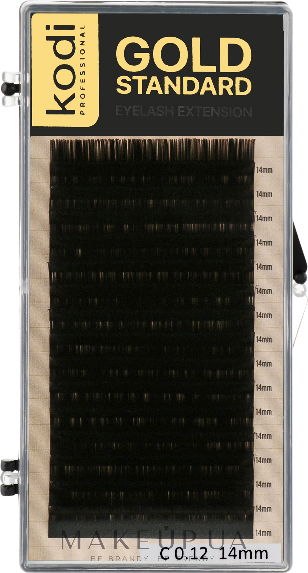 Накладные ресницы Gold Standart C 0.12 (16 рядов: 14 мм) - Kodi Professional — фото 1уп