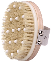 Щетка с натуральной щетиной и встроенными массажными шариками - Hydrea London Combination Detox Massage Brush — фото N1
