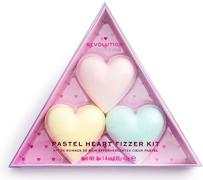 Набор - I Heart Revolution Pastel Heart Fizzer Kit (bath/fiz/40gx3) — фото N1