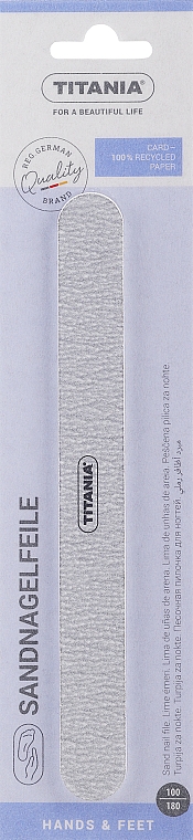 Пилочка для ногтей "Zebra" прямоугольная - Titania Nail File 100/180 — фото N1