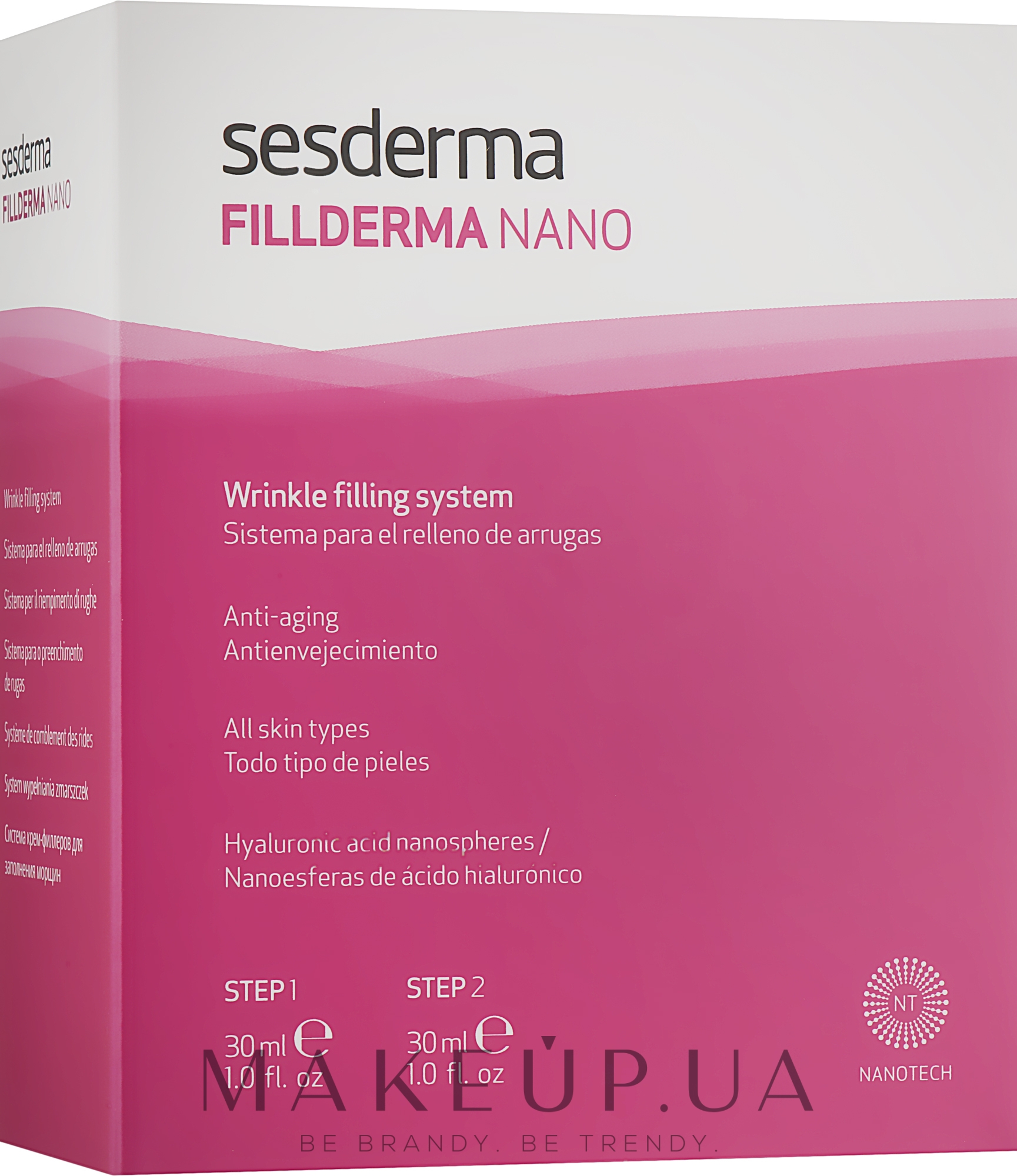 Двохшагова система заповнення зморшок без ін'єкцій - SesDerma Laboratories Fillderma nano Wrinkle Filling System — фото 2x30ml