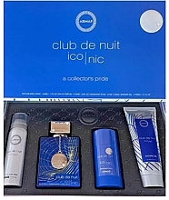 Духи, Парфюмерия, косметика Armaf Club De Nuit Blue Iconic - Набор (edp/105ml+b/spray/50ml+deo/75g+sh/gel/100ml)