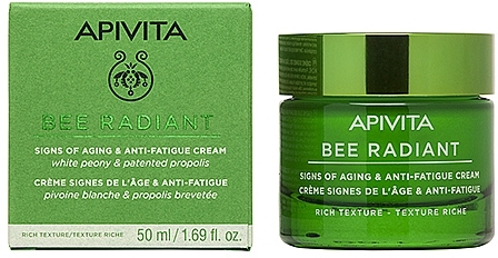 Крем против старения и потери упругости кожи - Apivita Bee Radiant Signs Of Aging & Anti-Fatigue Cream Rich Texture