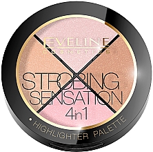 Палетка хайлайтерів - Eveline Cosmetics Strobing Sensation 4in1 — фото N1