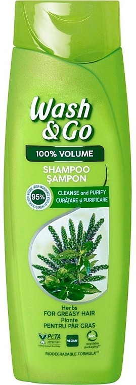 Шампунь з екстрактами трав для жирного волосся  - Wash&Go — фото N5
