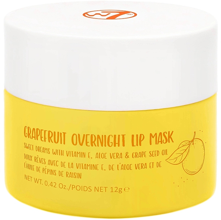 Нічна маска для губ "Грейпфрут" - W7 Grapefruit Overnight Lip Mask — фото N1