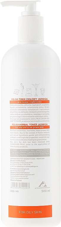 Тоник для жирной и проблемной кожи - Jadwiga Herbal Toner For Oily Skin — фото N4