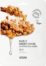 Маска для ежедневного применения "Коллаген Натто" - Yadah Daily Green Mask Natto Collagen — фото N1