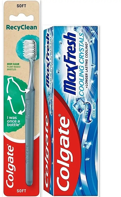 Набор - Colgate Max Fresh Cooling Crystals (toothpaste/75ml + tooth/brush/1pcs) — фото N1