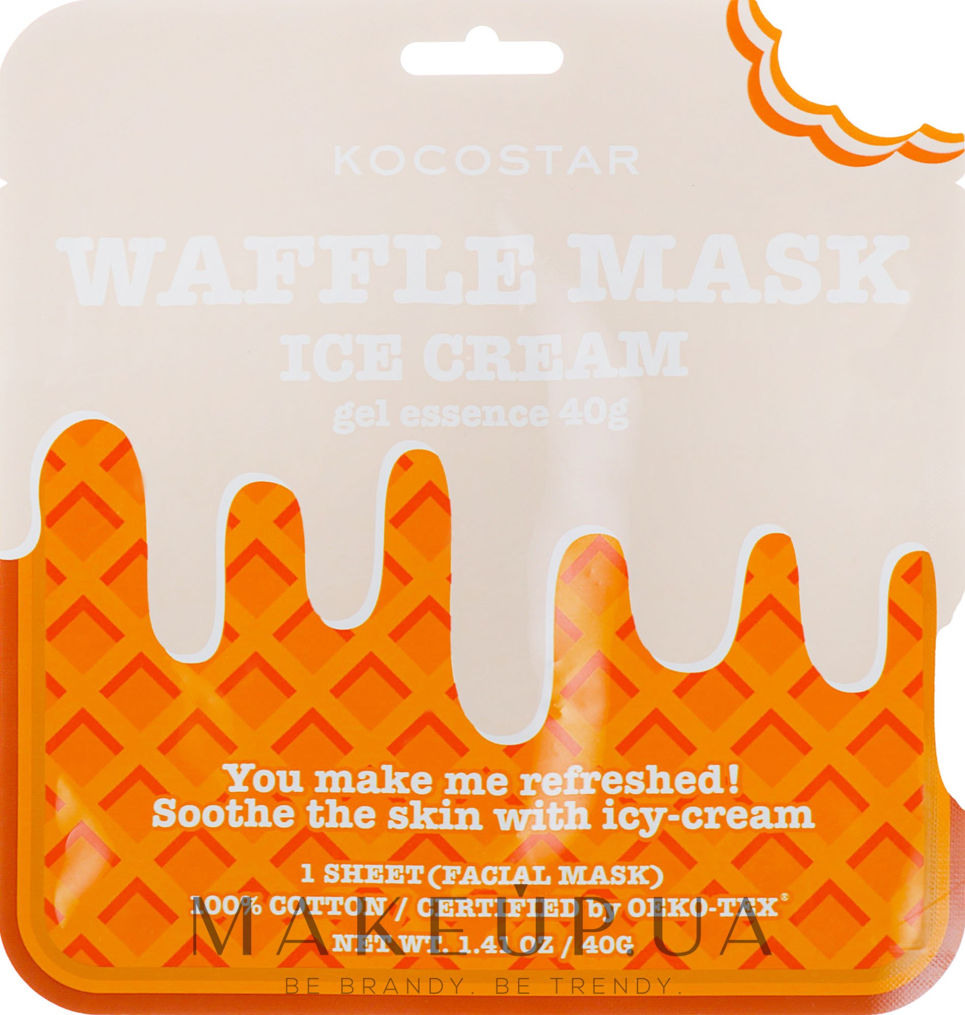 Пом'якшувальна вафельна маска "Вершкове морозиво" - Kocostar Ice Cream Waffle Mask — фото 40g