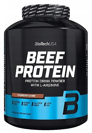 Протеин говяжий "Клубника" - BioTechUSA Beef Protein Strawberry Drink Powder — фото N2