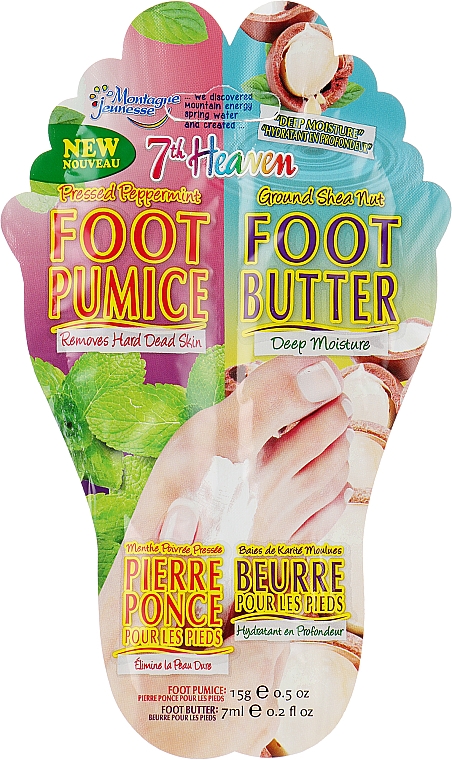 Масло для ніг з маскою - 7th Heaven Foot Pumice & Foot Butter Combo Pack — фото N1