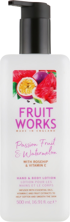 Лосьйон для рук і тіла "Маракуя і кавун" - Grace Cole Fruit Works Hand & Body Lotion Passion Fruit & Watermelon — фото N1