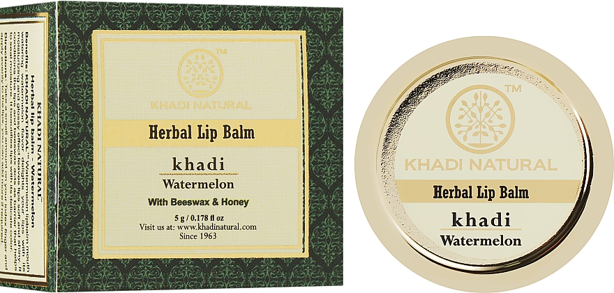 Натуральний аюрведичний бальзам для губ "Кавун" - Khadi Natural Ayurvedic Herbal Lip Balm Watermelon — фото N3
