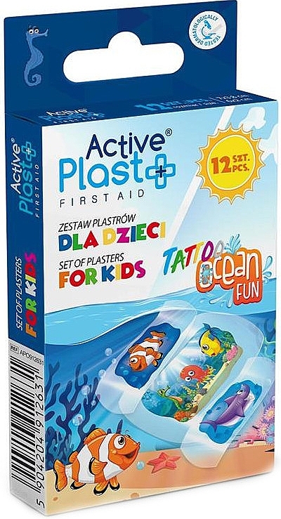 Набір пластирів для дітей - Ntrade Active Plast Tattoo Ocean Fun — фото N1