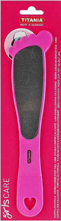 Педикюрная двусторонняя терка в форме ноги, розовая - Titania — фото N1