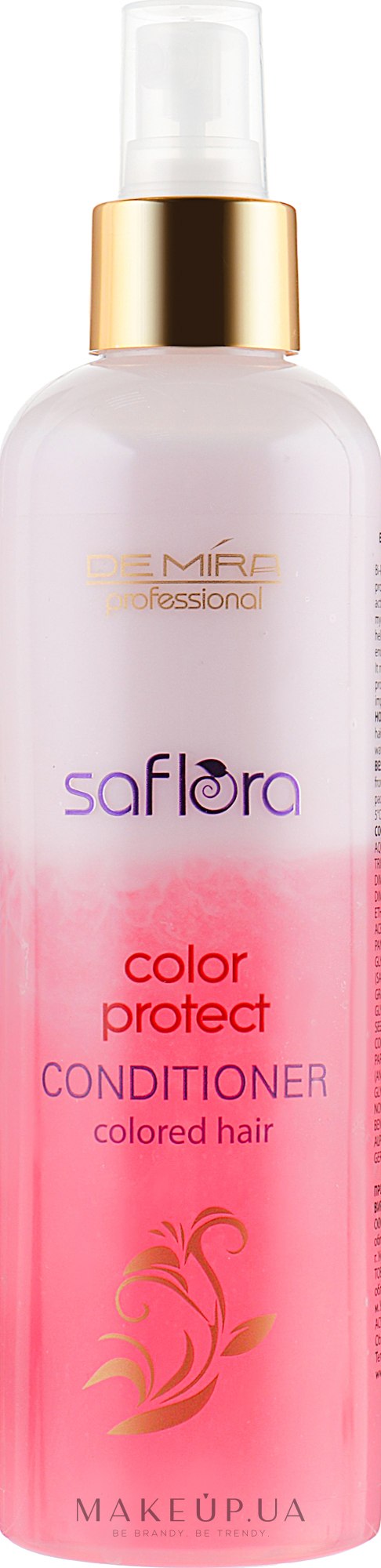Профессиональный двухфазный спрей ежедневного применения для сохранения цвета окрашенных волос - Demira Professional Saflora Color Protect — фото 250ml