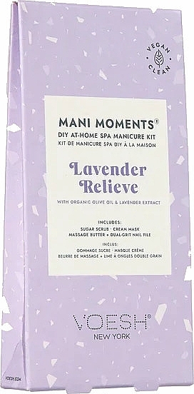 СПА-уход для ногтей и кожи рук "Лаванда" - Voesh Mani Moments Diy At-Home Spa Manicure Kit Lavander Relieve — фото N1