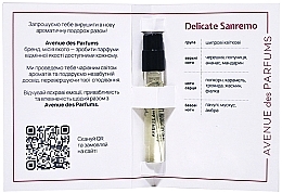 Духи, Парфюмерия, косметика Avenue Des Parfums Delicate Sanremo - Парфюмированная вода (пробник)