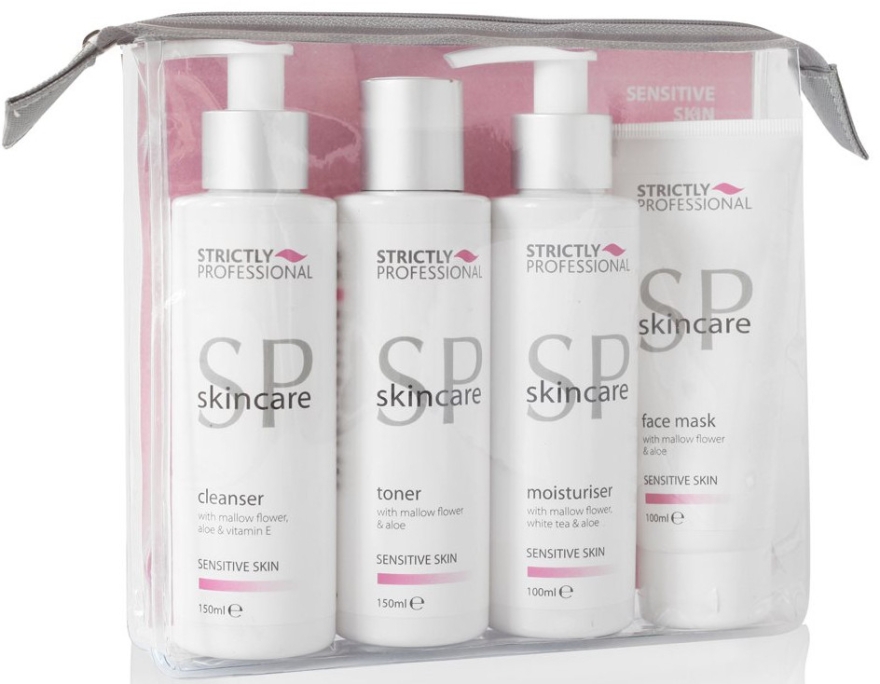 Набор для чувствительной кожи - Strictly Professional SP Skincare (cleanser/150ml + toner/150ml + moisturiser/100ml + mask/100ml)