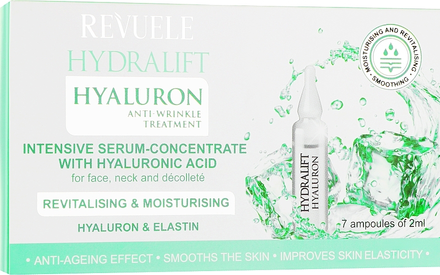 Сыворотка-концентрат с гиалуроновой кислотой в ампулах - Revuele Hydralift Hyaluron Anti-Wrinkle Treatment — фото N1