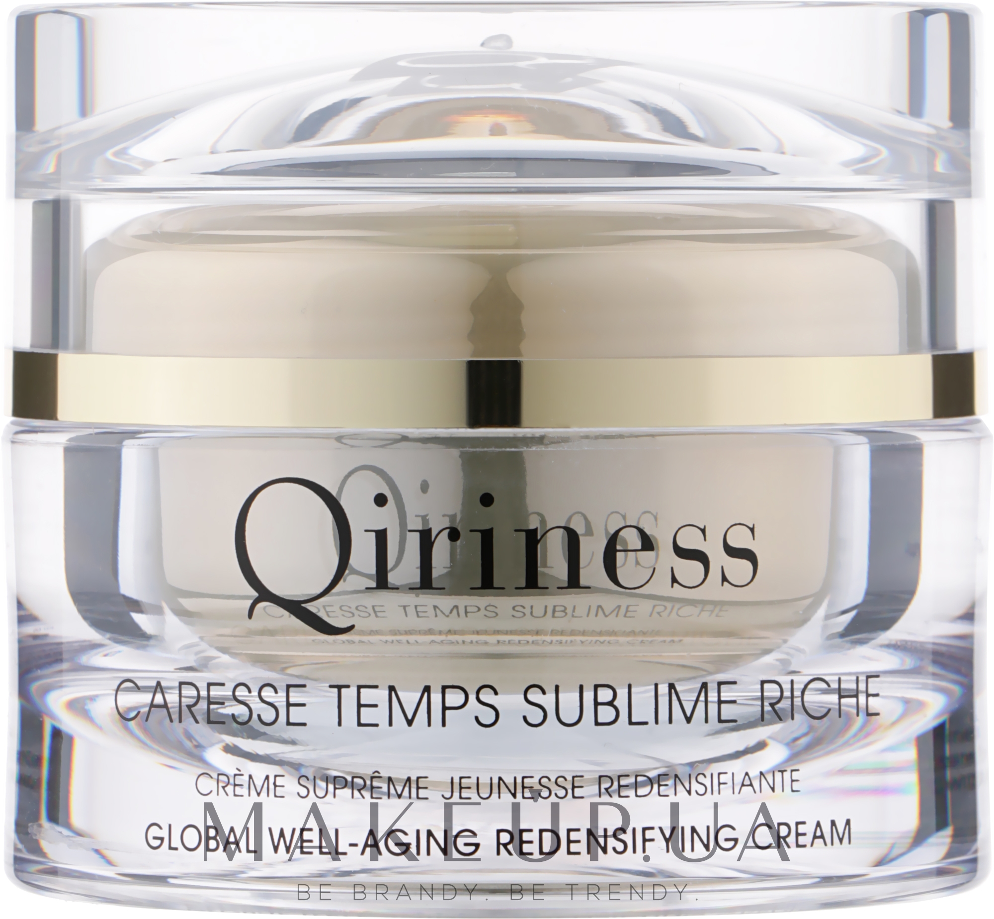 Антивіковий, відновлювальний крем комплексної дії, збагачений, натуральна лінія - Qiriness Caresse Temps Sublime Riche Global Well-Aging Redensifying Cream — фото 50ml