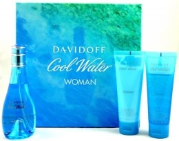 Духи, Парфюмерия, косметика Davidoff Cool Water Woman - Набор (edt/100ml + b/lot/75ml + sh/gel/75ml)