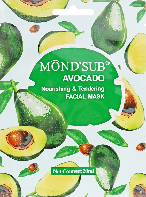 Маска для лица "Авокадо" - Mond'Sub Nourishing & Tendering Facial Mask Avocado