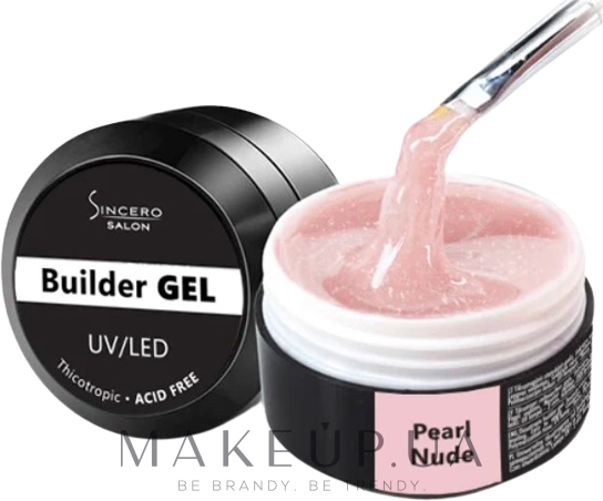 Гель для наращивания ногтей, с блестками - Sincero Salon Builder Gel — фото Pearl Nude