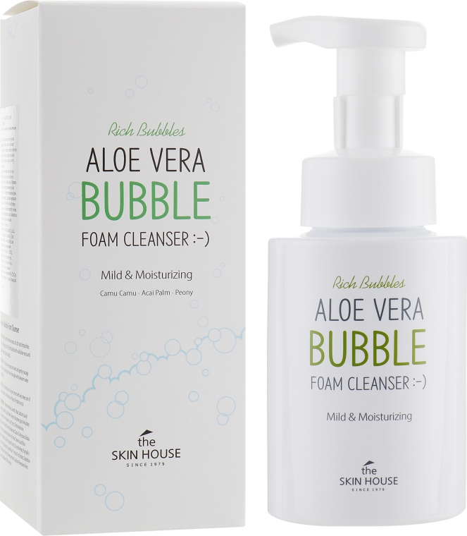Пінка для вмивання, з екстрактом алое - The Skin House Aloe Vera Bubble Foam Cleanser — фото N1