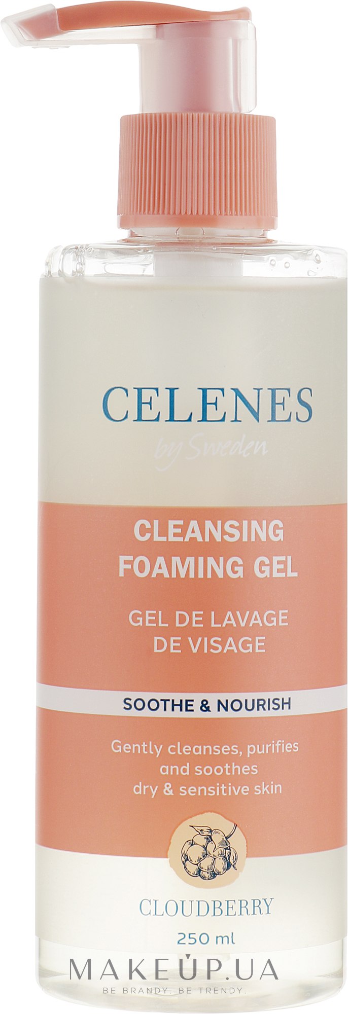 Гель-пенка с морошкой для сухой и чувствительной кожи - Celenes Cloudberry Cleansing Gel Dry and Sensitive Skin — фото 250ml