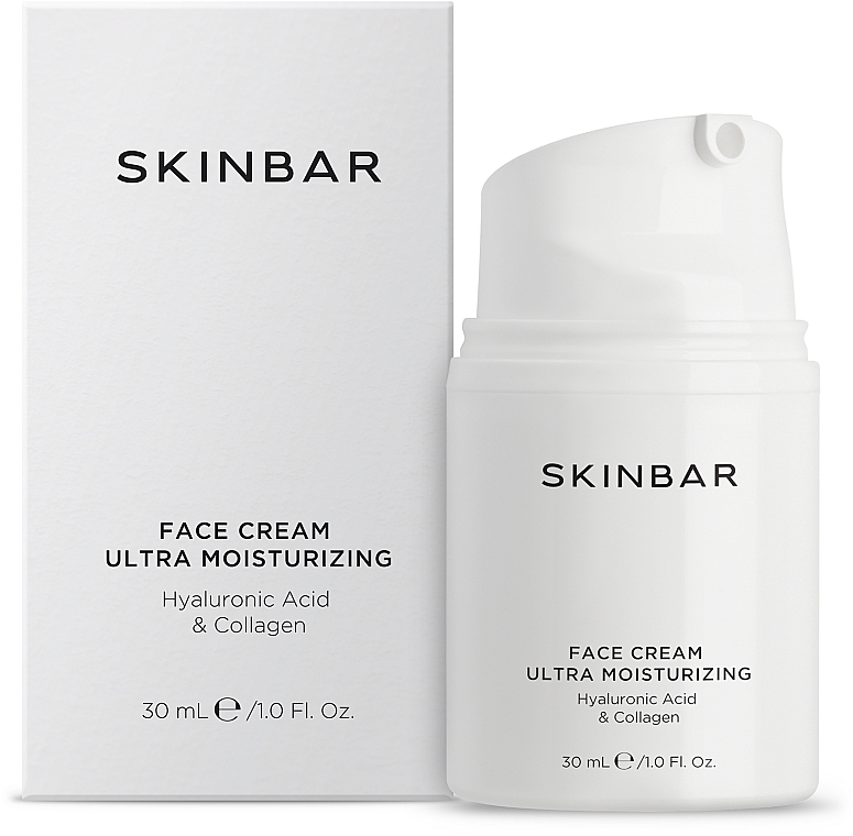 Крем для обличчя зволожувальний з гіалуроновою кислотою і колагеном - SKINBAR Hyaluronic Acid & Collagen Face Cream — фото N1