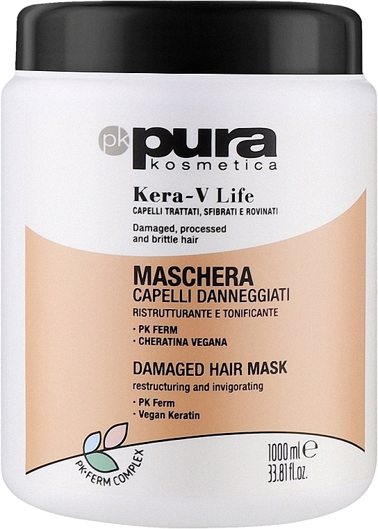 Реструктурирующая маска для окрашенных, ломких и поврежденных волос - Pura Kosmetica Kera-V Life Mask — фото N1