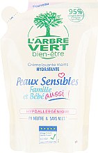 Парфумерія, косметика Крем-мило для чутливої шкіри рук - L'Arbre Vert Family & Baby Sensitive Hand Wash (змінний блок) 