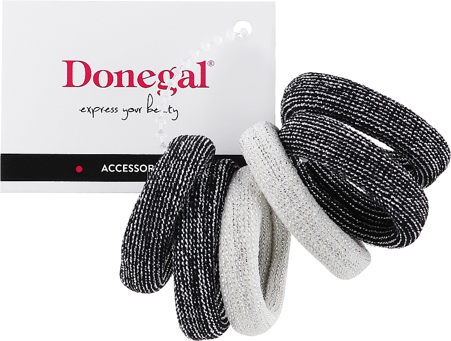 Набор аксессуаров для волос FA-5623, черные + кремовые - Donegal — фото N1