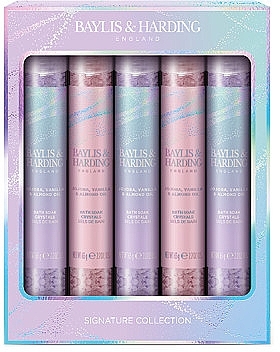 Набор соли для ванн, 5 продуктов - Baylis & Harding Jojoba, Vanilla & Almond Oil Dreamy Bath Salts Gift Set — фото N1