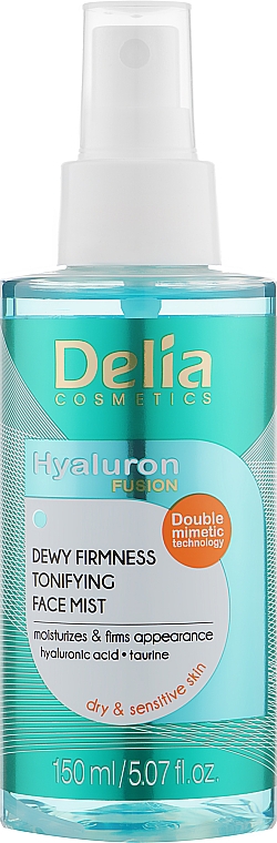 Тонізувальний спрей для обличчя зі зміцнювальним ефектом - Delia Cosmetics Hyaluron Fusion — фото N1