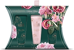 Духи, Парфюмерия, косметика Набор - Grace Cole The Luxury Bathing Velvet Rose & Peony Set (h/cr/50ml*3) 