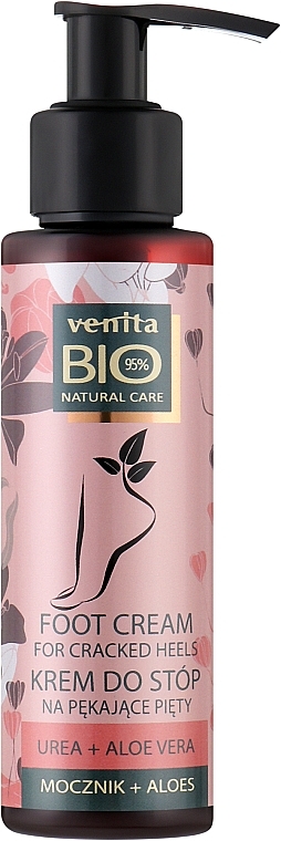 Крем від тріщин на п'ятах, із сечовиною та алое вера - Venita Bio Natural Care Foot Cream