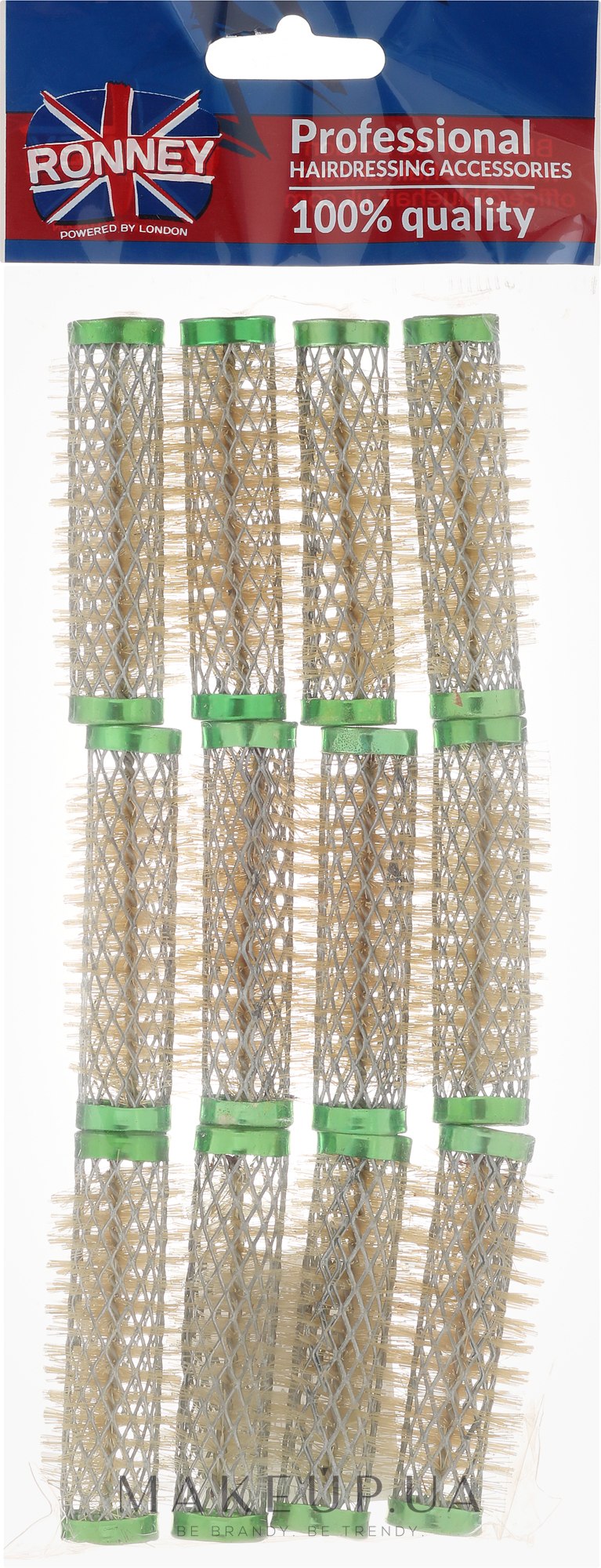 Бігуді 15/63 мм, зелені - Ronney Wire Curlers — фото 12шт