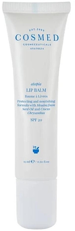 Зволожувальний захисний бальзам для губ - Cosmed Atopia Lip Balm SPF20 — фото N1