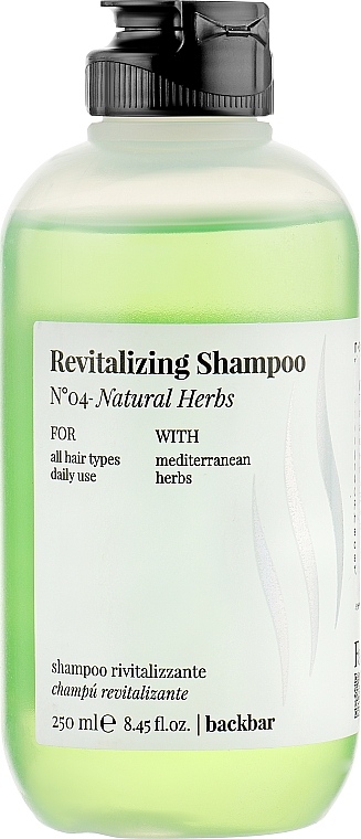 Шампунь "Натуральные травы" - Farmavita Back Bar No4 Revitalizing Shampoo Natural Herbs — фото N1
