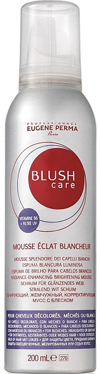 Мус для видалення жовтизни світлого волосся - Eugene Perma Blush Care Foam Silver — фото N1