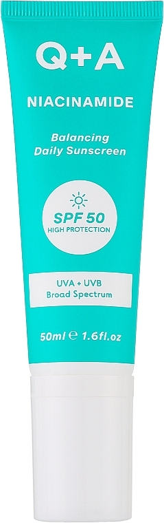 Балансирующий солнцезащитный крем для лица - Q+A Niacinamide Balancing Daily Sunscreen SPF 50