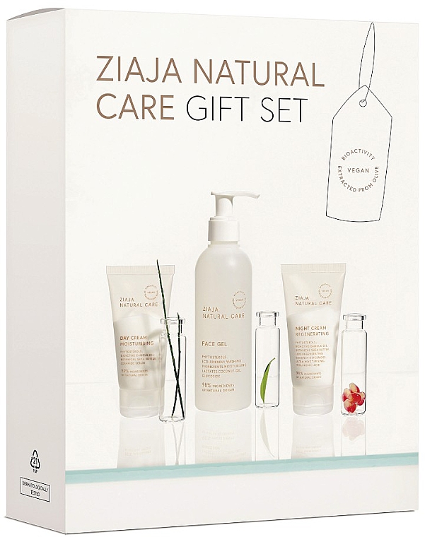 Набор (d/cr/50ml + f/gel/200ml + n/cr/50ml) - Ziaja Natural Care Gift — фото N1