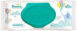 Детские влажные салфетки Sensitive, 56 шт - Pampers — фото N2