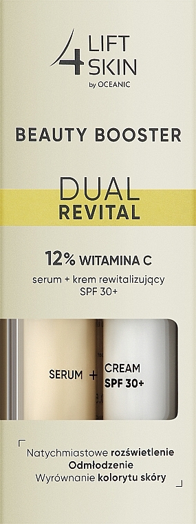 Сироватка з вітаміном С + крем із SPF 30+ 2 в 1 - Lift 4 Skin Beauty Booster Dual Revital 12% Vitamin C Serum + Cream SPF30+ — фото N1