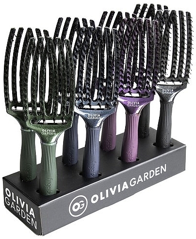 Набор расчесок, 8 шт. - Olivia Garden Fingerbrush Midnight Desert Edition Display — фото N1